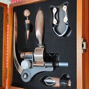 Wood & Metal Wine Set